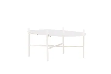 Pueblo 65,5 cm Ovalt Sofabord i Lyst Træ - Hvid - Møbler - Borde - Sofabord