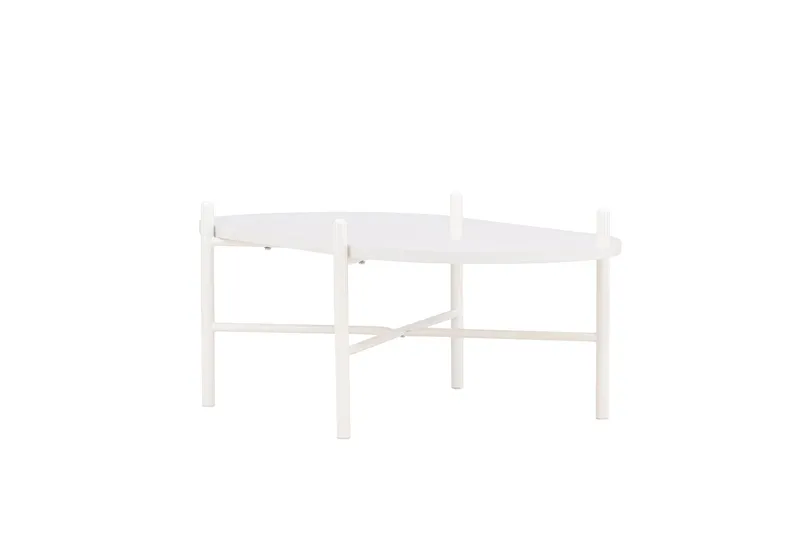 Pueblo 65,5 cm Ovalt Sofabord i Lyst Træ - Hvid - Møbler - Borde - Sofabord