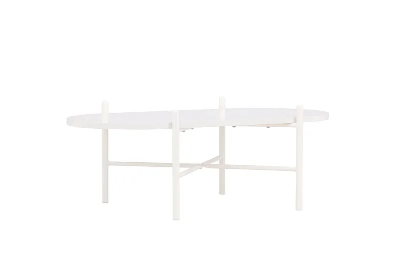 Pueblo 65,5 cm Ovalt Sofabord i Lyst Træ - Hvid - Møbler - Borde - Sofabord