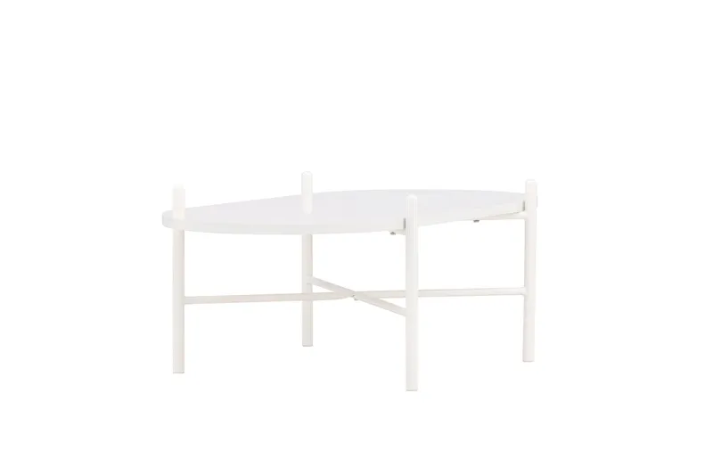 Pueblo 65,5 cm Ovalt Sofabord i Lyst Træ - Hvid - Møbler - Borde - Sofabord