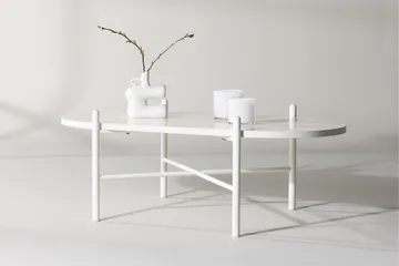 Pueblo 65,5 cm Ovalt Sofabord i Lyst Træ - Hvid - Møbler - Borde - Sofabord
