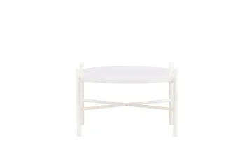 Pueblo 65,5 cm Ovalt Sofabord i Lyst Træ - Hvid - Møbler - Borde - Sofabord