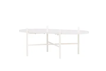 Pueblo 65,5 cm Ovalt Sofabord i Lyst Træ - Hvid - Møbler - Borde - Sofabord