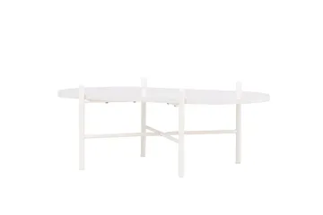 Pueblo 65,5 cm Ovalt Sofabord i Lyst Træ - Hvid - Møbler - Borde - Sofabord