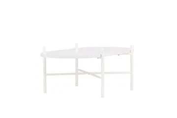 Pueblo 65,5 cm Ovalt Sofabord i Lyst Træ - Hvid - Møbler - Borde - Sofabord