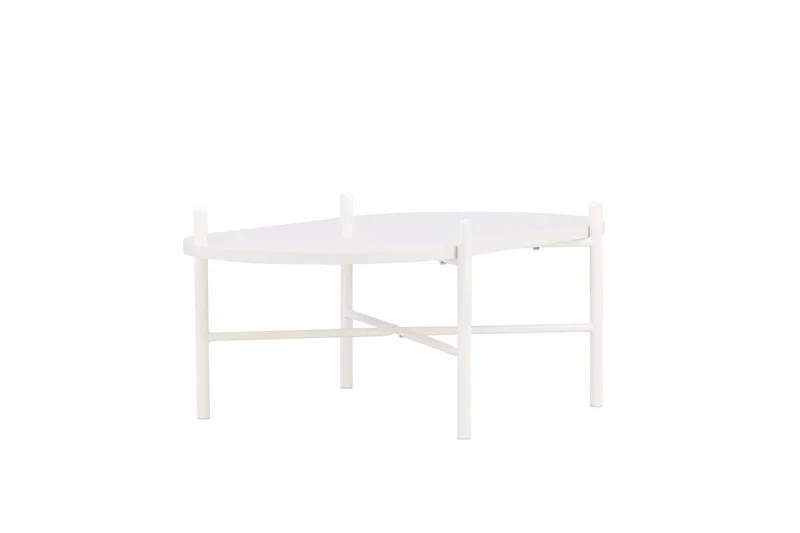 Pueblo 65,5 cm Ovalt Sofabord i Lyst Træ - Hvid - Møbler - Borde - Sofabord