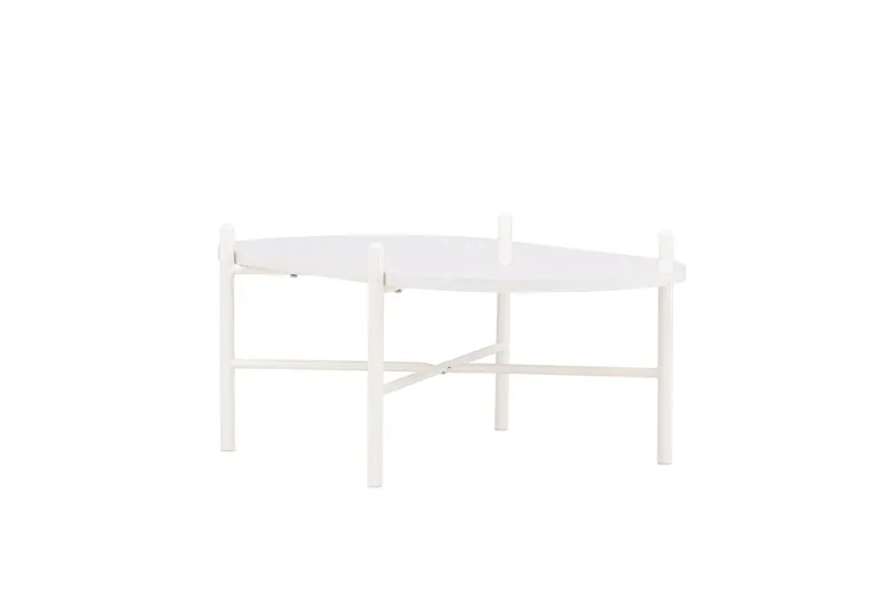 Pueblo 65,5 cm Ovalt Sofabord i Lyst Træ - Hvid - Møbler - Borde - Sofabord