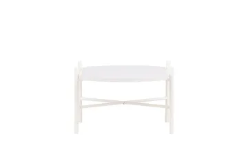 Pueblo 65,5 cm Ovalt Sofabord i Lyst Træ - Hvid - Møbler - Borde - Sofabord