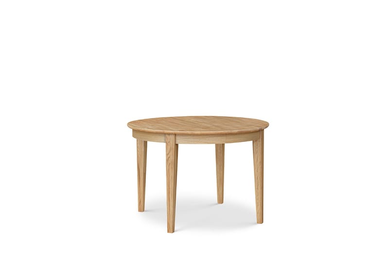 Rønne Udtræksbart Spisebord 110-150 cm Rundt til 6 personer i massivt træ, Brun/Natur