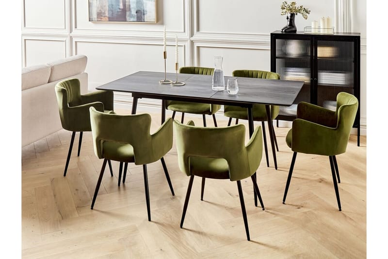 Rablio Spisebord Udvidelsesbart 120-160x80 cm - Sort/Grå - Møbler - Borde - Spisebord og køkkenbord