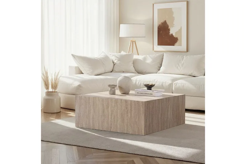 Rambabu Sofabord 90 cm - Gul/Brun - Møbler - Borde - Sofabord