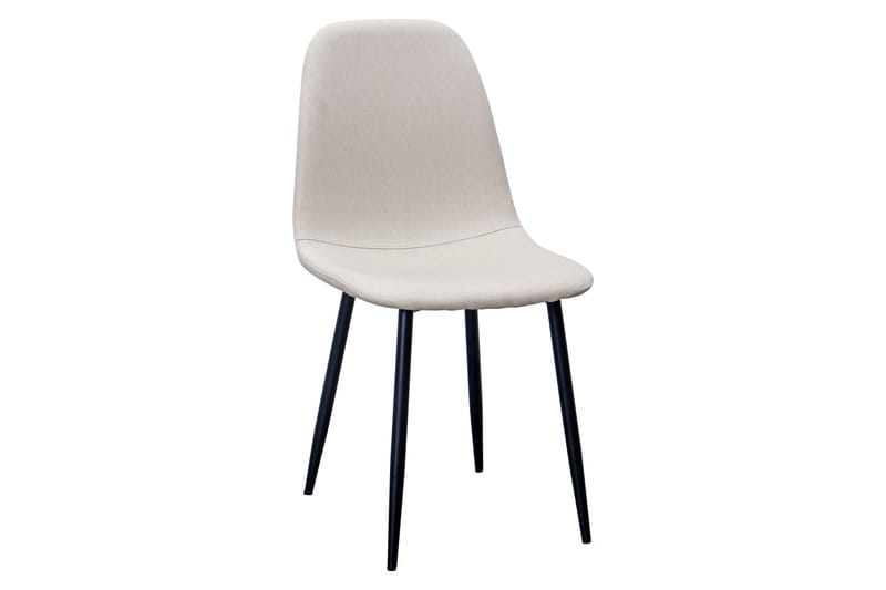 Ratliff Spisebord 180 cm Udtræksbord med tillægsplade + 6 stk Nibe stol beige med sorte ben - Hvid/Beige - Møbler - Borde - Spisebordssæt