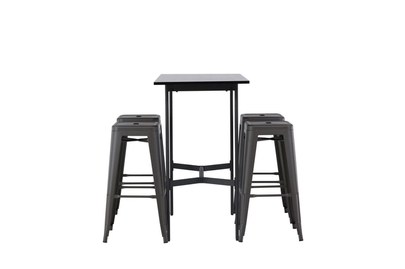 Rax Spisebordssæt 120 cm Rektangulær med 4 Adesto Stole - Svart - M øbler - Borde - Spisebordssæt