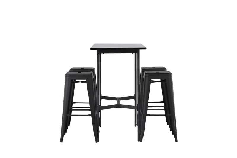 Rax Spisebordssæt 120 cm Rektangulær med 4 Adesto Stole - Svart - Møbler - Borde - Spisebordssæt