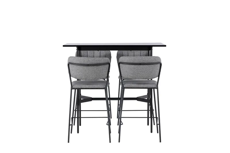 Rax Spisebordssæt 120 cm Rektangulær med 4 Bell Stole, Svart