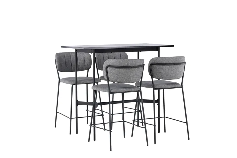 Rax Spisebordssæt 120 cm Rektangulær med 4 Bell Stole - Svart - Møbler - Borde - Spisebordssæt