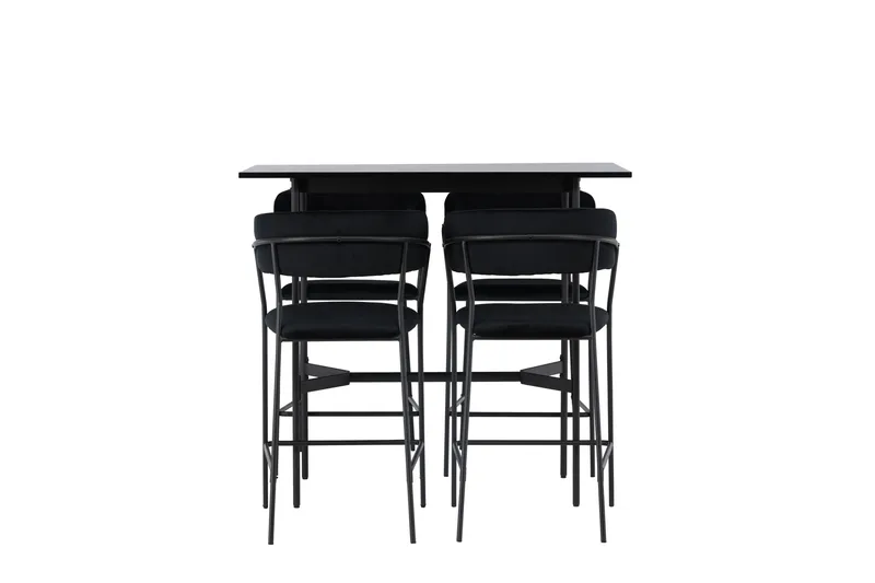 Rax Spisebordssæt 120 cm Rektangulær med 4 Lui Stole, Svart