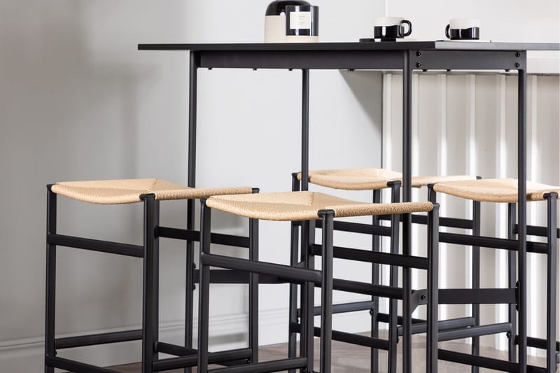 Rax Spisebordssæt 120 cm Rektangulær med 4 Polly Stole - Svart - Møbler - Borde - Spisebordssæt