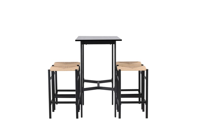 Rax Spisebordssæt 120 cm Rektangulær med 4 Polly Stole - Svart - Møbler - Borde - Spisebordssæt