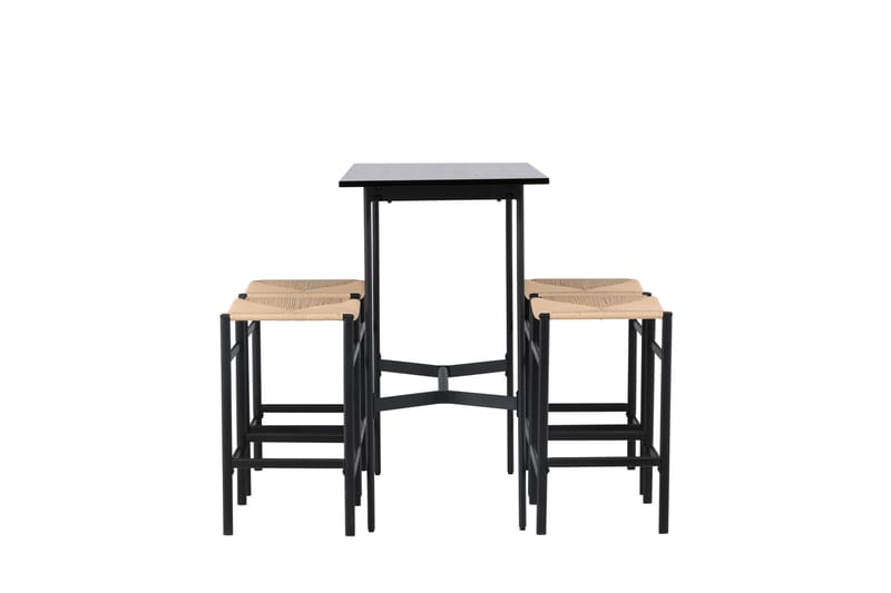 Rax Spisebordssæt 120 cm Rektangulær med 4 Polly Stole - Svart - Møbler - Borde - Spisebordssæt