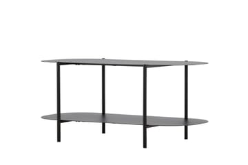 Recife 100 cm Ovalt Sofabord med Hylder i Metal - Sort - Møbler - Borde - Sofabord