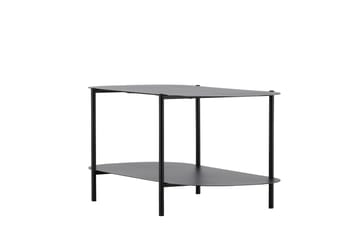 Recife 100 cm Ovalt Sofabord med Hylder i Metal - Sort - Møbler - Borde - Sofabord