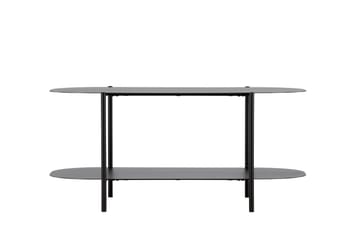Recife 100 cm Ovalt Sofabord med Hylder i Metal - Sort - Møbler - Borde - Sofabord