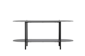 Recife 100 cm Ovalt Sofabord med Hylder i Metal - Sort - Møbler - Borde - Sofabord