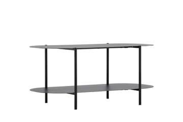 Recife 100 cm Ovalt Sofabord med Hylder i Metal - Sort - Møbler - Borde - Sofabord