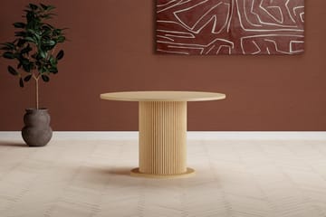 Reko Rundt Spisebord 120 cm i Træ med Egetræsudseende - Beige - Møbler - Borde - Spisebord og køkkenbord