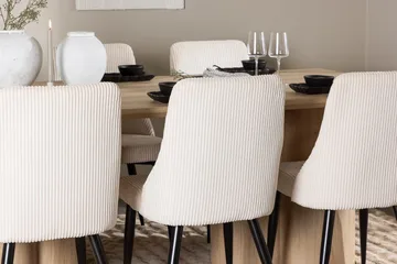 Rektangulär matgrupp Venture Home Beige Ljust trä 6st - Møbler - Borde - Spisebordssæt