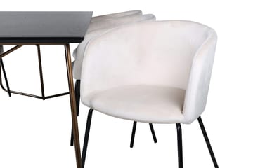 Rektangulär matgrupp Venture Home Beige Mässing - Møbler - Borde - Spisebordssæt