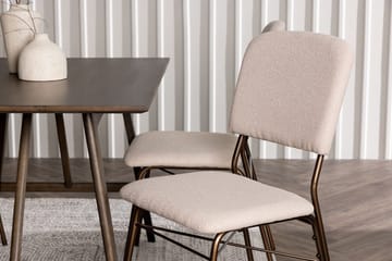 Rektangulär matgrupp Venture Home Beige Mörkbrun 4st - Møbler - Borde - Spisebordssæt