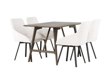 Rektangulär matgrupp Venture Home Beige Mörkbrun 4st - Møbler - Borde - Spisebordssæt