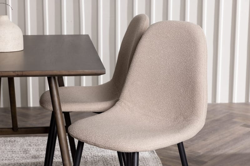 Rektangulär matgrupp Venture Home Beige Mörkbrun 4st - Møbler - Borde - Spisebordssæt