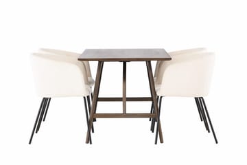 Rektangulär matgrupp Venture Home Beige Mörkbrun 4st - Møbler - Borde - Spisebordssæt