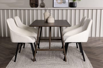 Rektangulär matgrupp Venture Home Beige Mörkbrun 4st - Møbler - Borde - Spisebordssæt