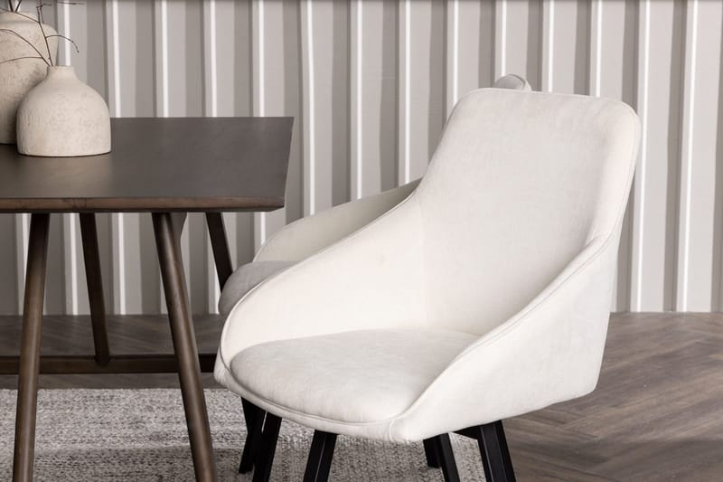 Rektangulär matgrupp Venture Home Beige Mörkbrun 4st - Møbler - Borde - Spisebordssæt