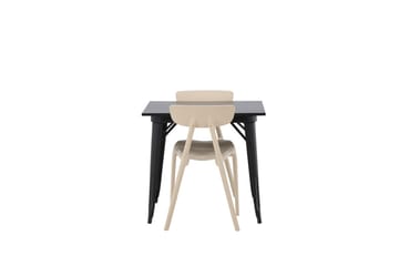 Rektangulär matgrupp Venture Home Beige Svart 2st - Møbler - Borde - Spisebordssæt