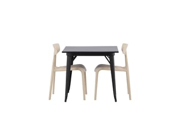 Rektangulär matgrupp Venture Home Beige Svart 2st - Møbler - Borde - Spisebordssæt