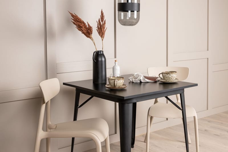 Rektangulär matgrupp Venture Home Beige Svart 2st - Møbler - Borde - Spisebordssæt