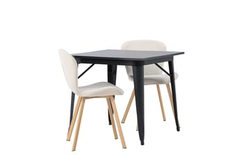 Rektangulär matgrupp Venture Home Beige Svart 2st - Møbler - Borde - Spisebordssæt