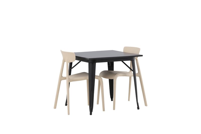 Rektangulär matgrupp Venture Home Beige Svart 2st - Møbler - Borde - Spisebordssæt