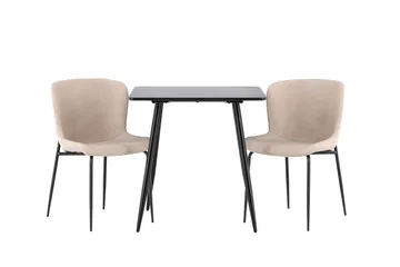 Rektangulär matgrupp Venture Home Beige Svart 2st - Møbler - Borde - Spisebordssæt