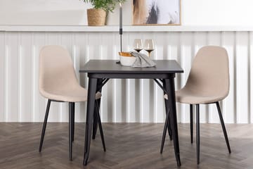 Rektangulär matgrupp Venture Home Beige Svart 2st - Møbler - Borde - Spisebordssæt