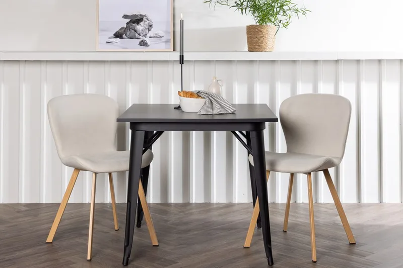 Rektangulär matgrupp Venture Home Beige Svart 2st