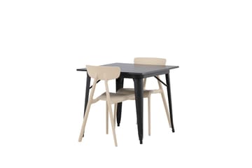 Rektangulär matgrupp Venture Home Beige Svart 2st - Møbler - Borde - Spisebordssæt