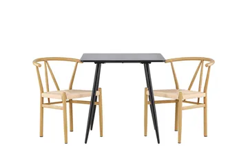 Rektangulär matgrupp Venture Home Beige Svart 2st - Møbler - Borde - Spisebordssæt
