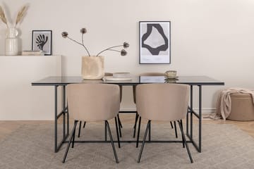 Rektangulär matgrupp Venture Home Beige Svart 4st - Møbler - Borde - Spisebordssæt