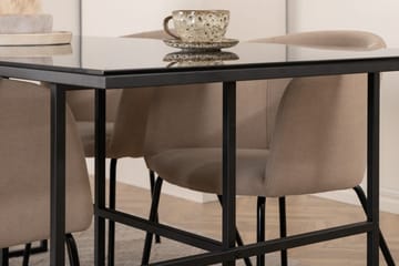 Rektangulär matgrupp Venture Home Beige Svart 4st - Møbler - Borde - Spisebordssæt